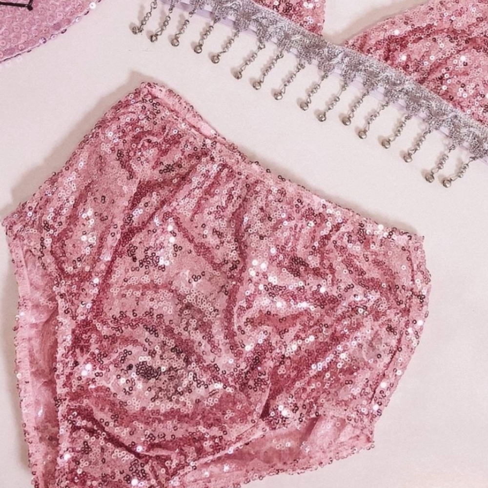 Pink High Waisted Sequin Bloomers